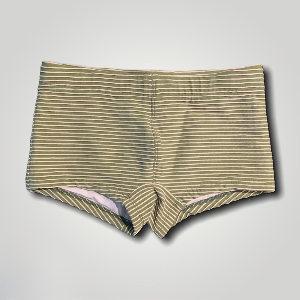 Mr. Turk Swim Trunks Speedo Green Striped Swimsuit